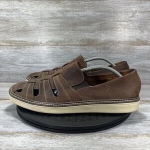 Johnston & Murphy Mens Sheepskin Leather Fisherman Loafer Sandals Size 11 M